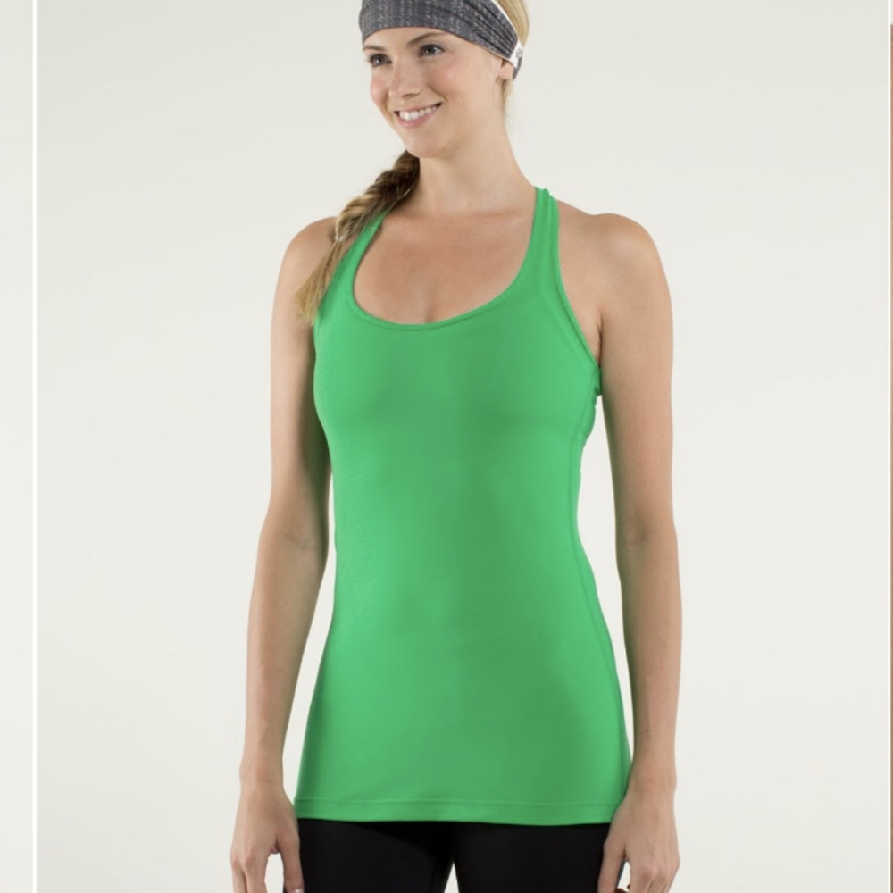 Lululemon Cool Racerback Green Bean like new - Picture 3 of 11